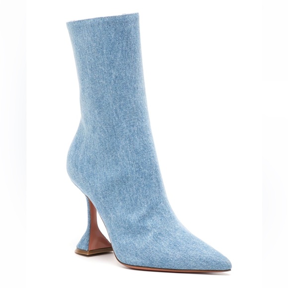 BNIB Amina Muaddi Giorgia Denim Ankle Boots 100mm Size 36 - NEGOTIABLE - Picture 2 of 4